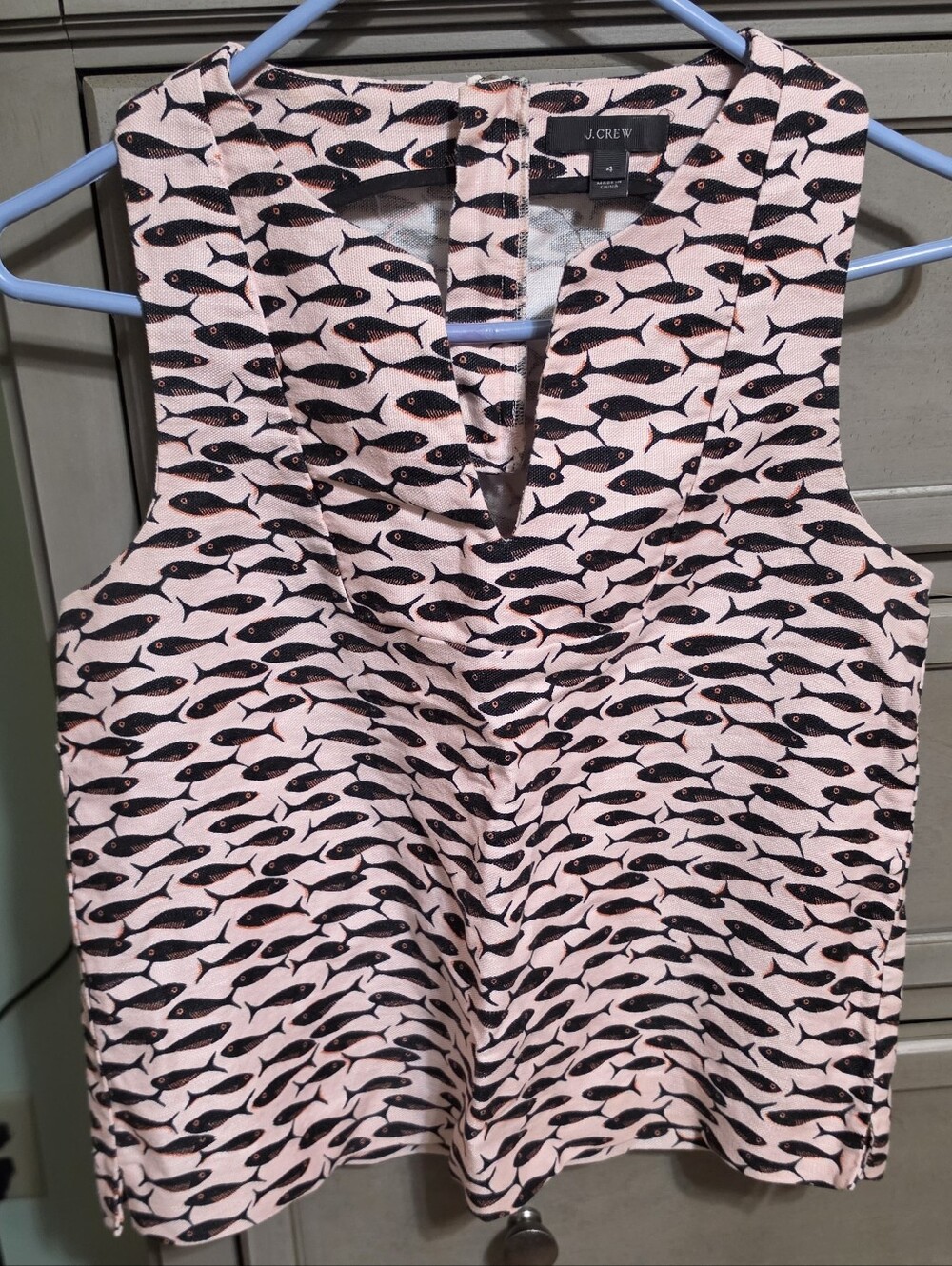 J. Crew Pink Sleeveless Printed Shell Top